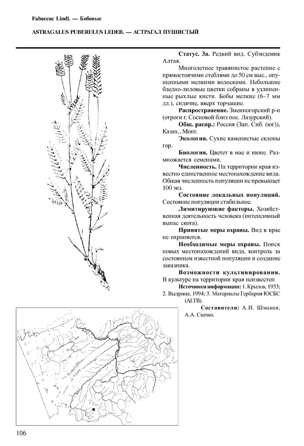  Коллектив авторов - Красная книга Алтайского края. Редкие и находящиеся под угрозой исчезновения виды растений. Том 1 - Страница № 106