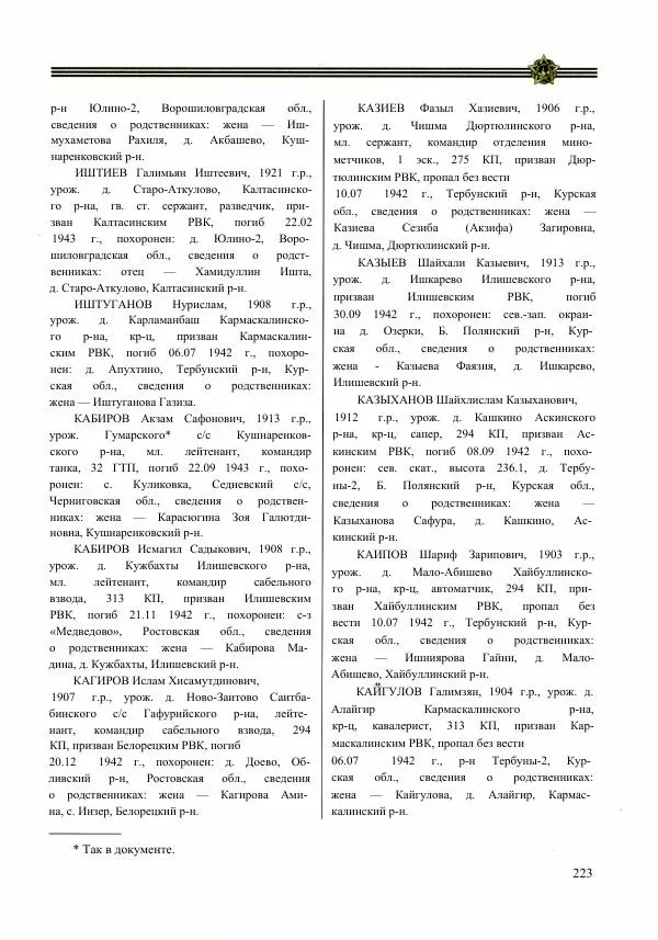  Сборник - Слава Башкирских конников - Страница № 224